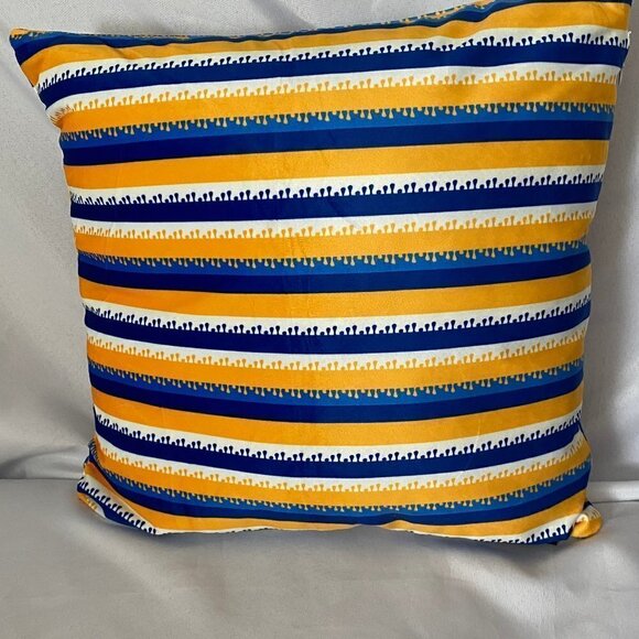 4 Piece Velour Yellow White Blue Color Modern Graffic Design Case Covers - Picture 2 of 9